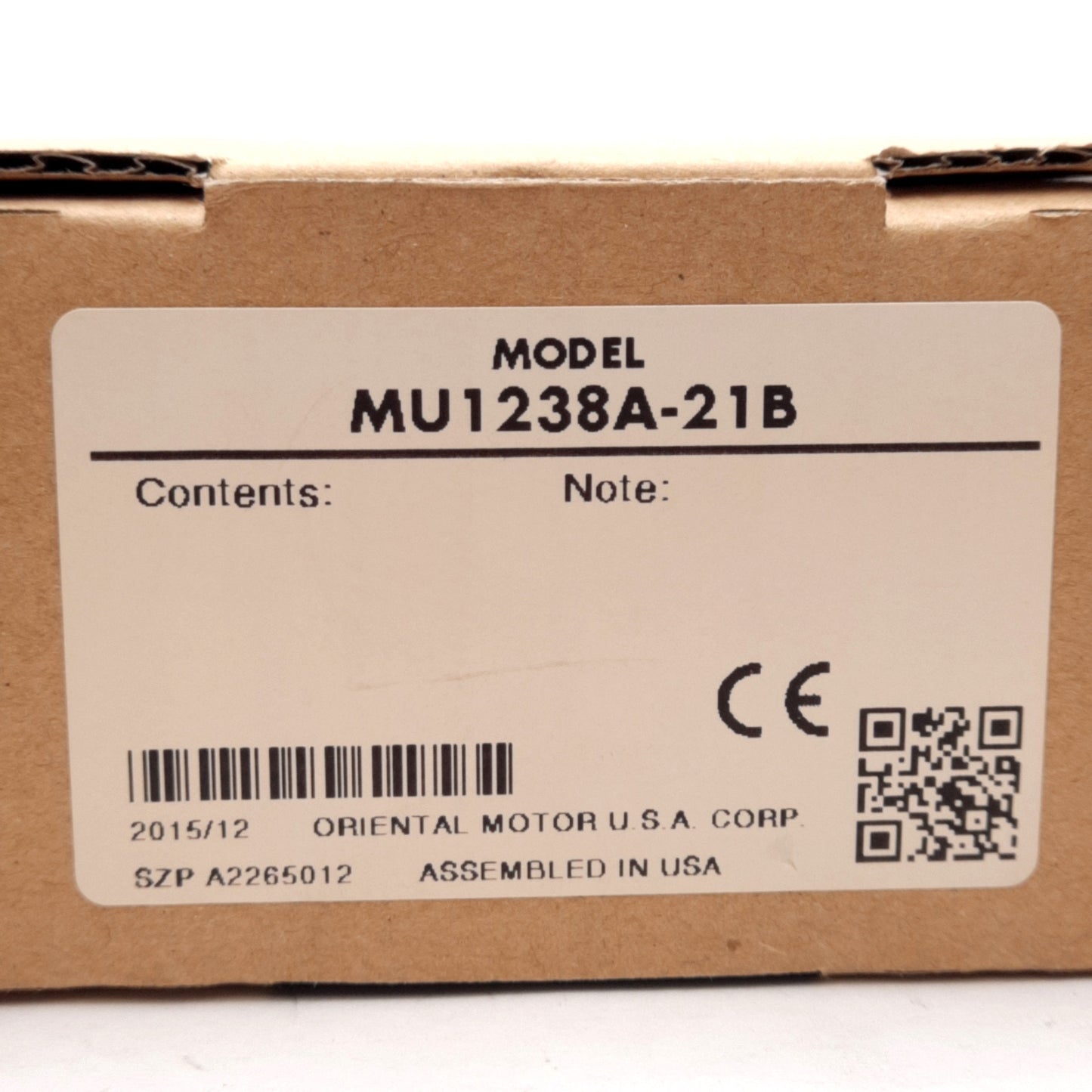 New Oriental Motor MU1238A-21B AC Axial Fan, 115VAC, 106CFM, 46dB, 4.69x4.69x1.5in