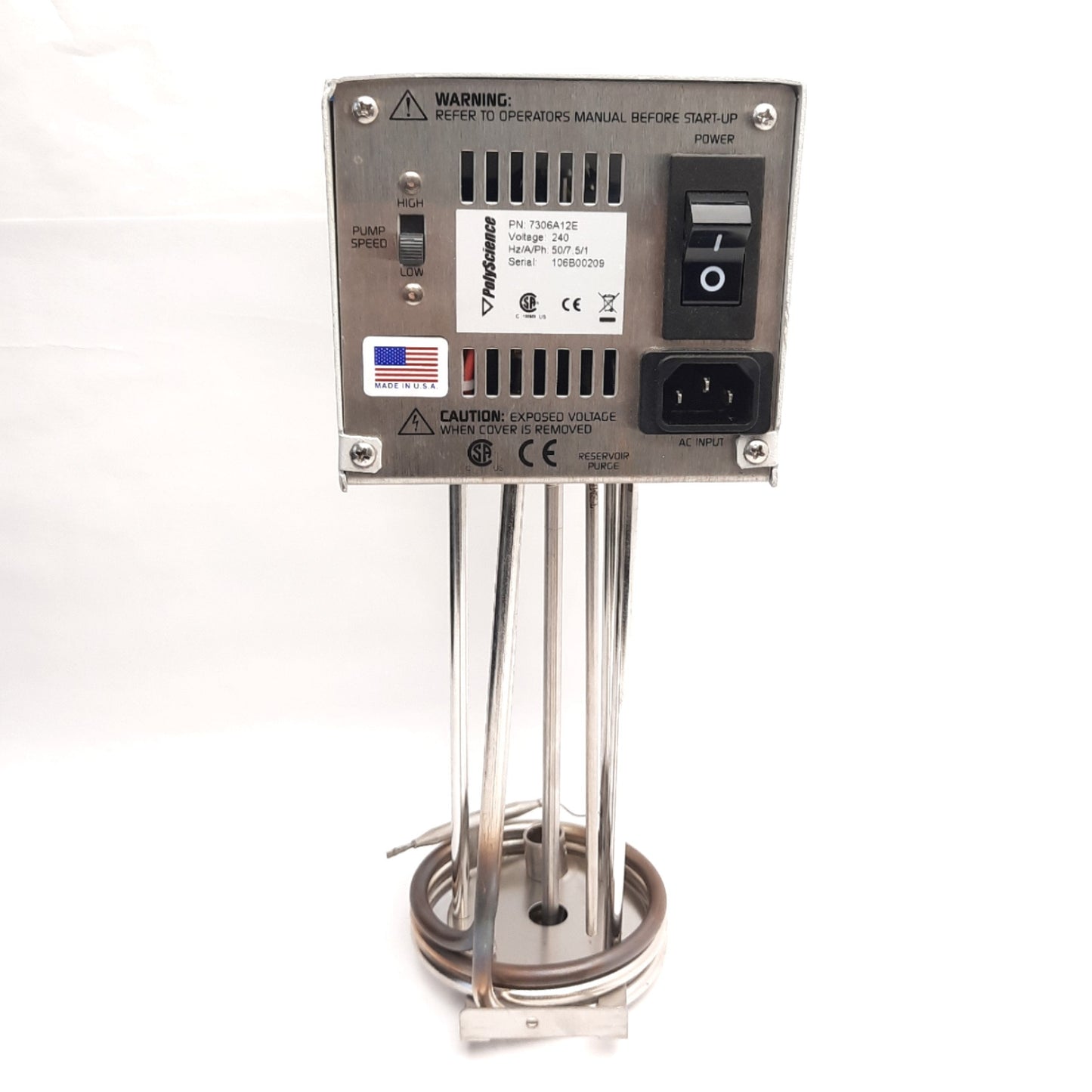 Used Polyscience 7306A12E Immersion Circulation Heater 150°C, 7in Depth, 230VAC 50Hz