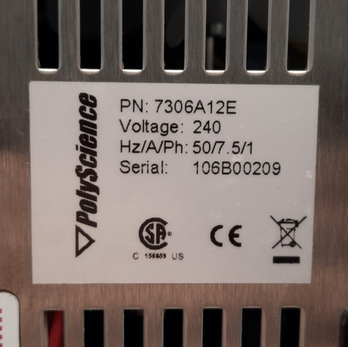 Used Polyscience 7306A12E Immersion Circulation Heater 150°C, 7in Depth, 230VAC 50Hz