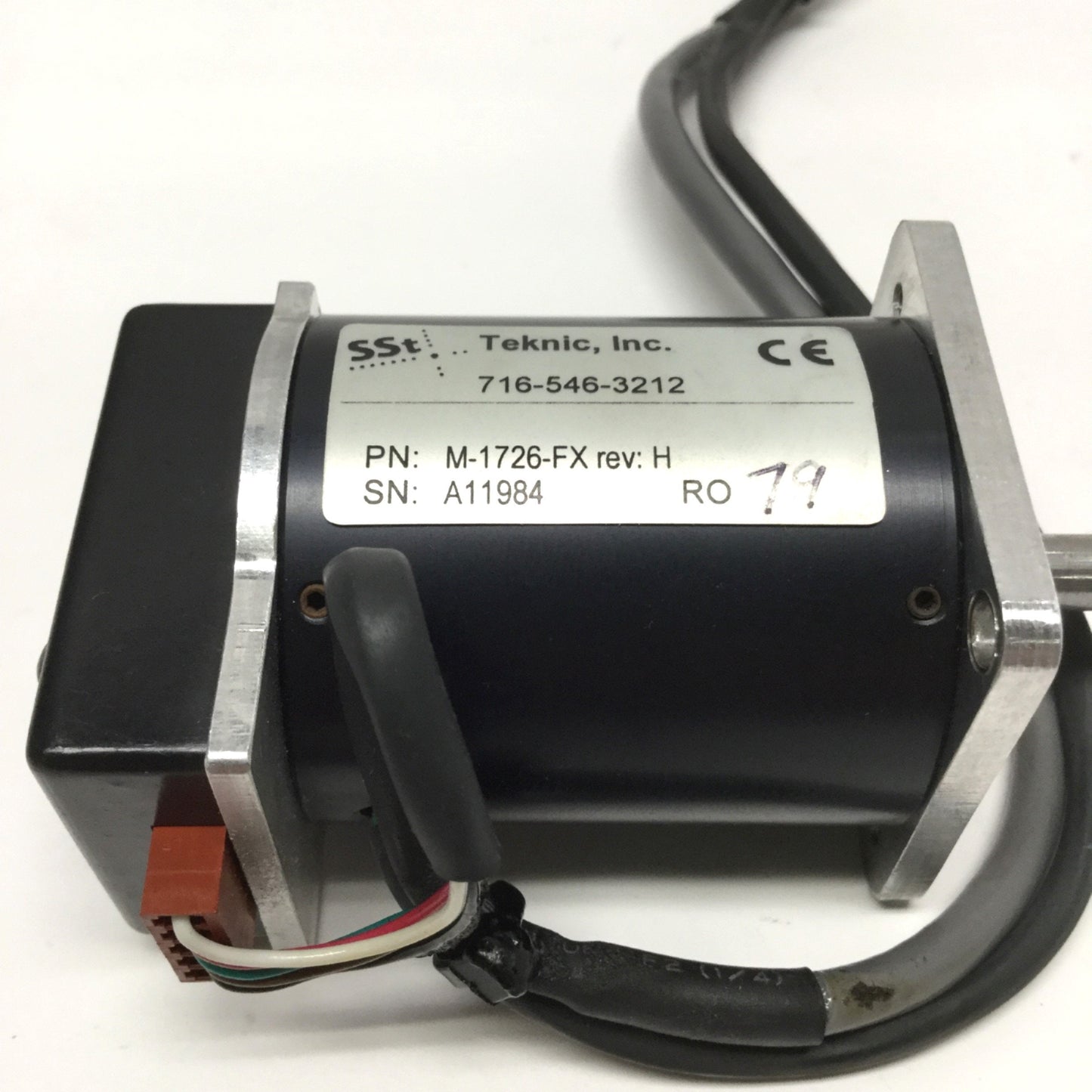 Used Teknic M-1726-FX Brushless Servo Motor 20-90VDC NEMA 17 w/4000 count/rev Encoder