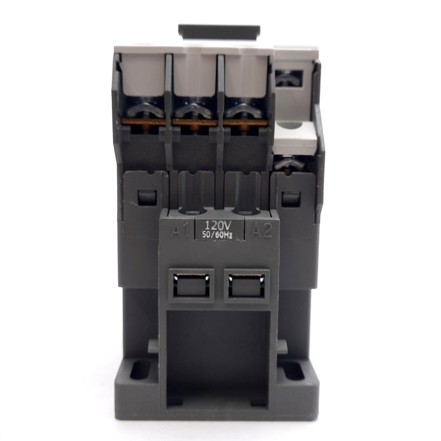 New LS Electric MC-12b-AC120V Contactor 600V, 3-Pole, 1NO+1NC, 120VAC Coil, DIN Rail