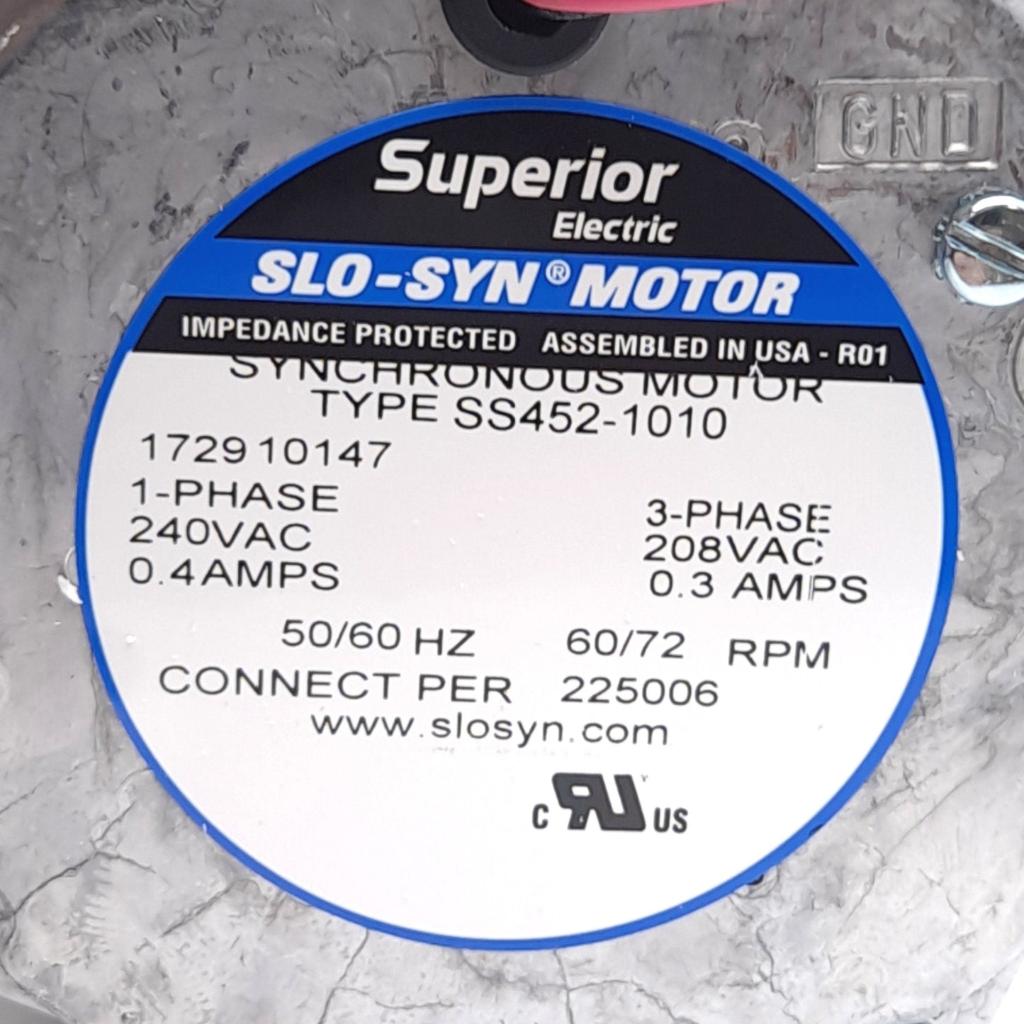 New Superior SS452-1010 SLO-SYN Synchronous Motor, 240VAC 1-Ph/208VAC 3-Ph