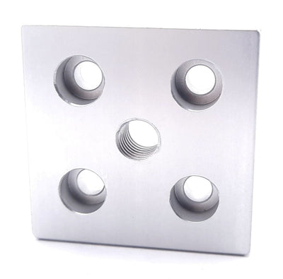 New Lot of 2 80/20 25-2131 Center Tap Base Plate: 50mm x 50mm with M10 Tap 25 Series