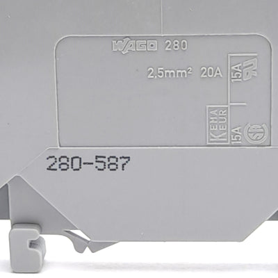 New – Open box Lot of 8 Wago 280-587 4-Conductor Terminal Block, 400V 20A, 4-Level, 2-Potential