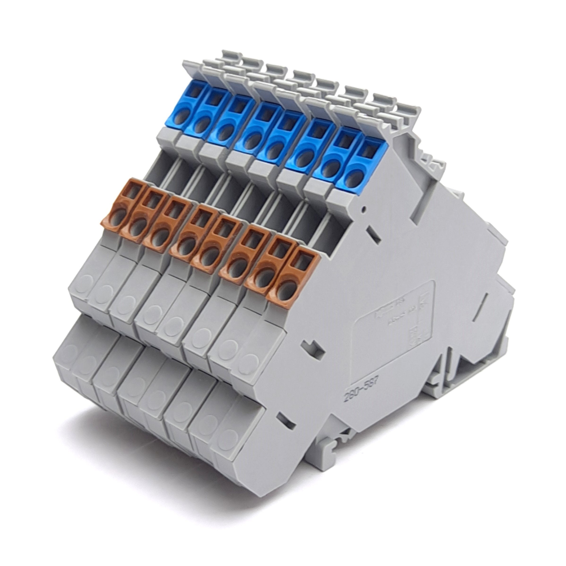 Lot of 8 Wago 280-587 4-Conductor Terminal Block, 400V 20A, 4-Level, 2 ...