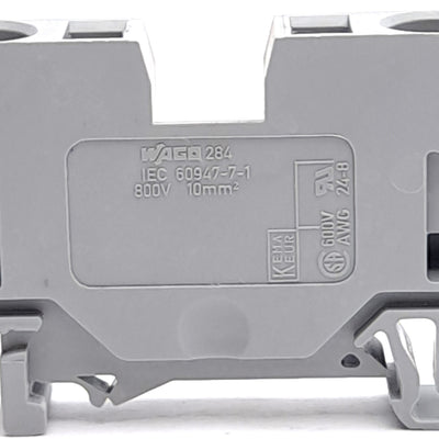 New – Open box Lot of 6 Wago 284-601 2-Conductor Terminal Block, 800V 57A, 1-Level, 1-Potential