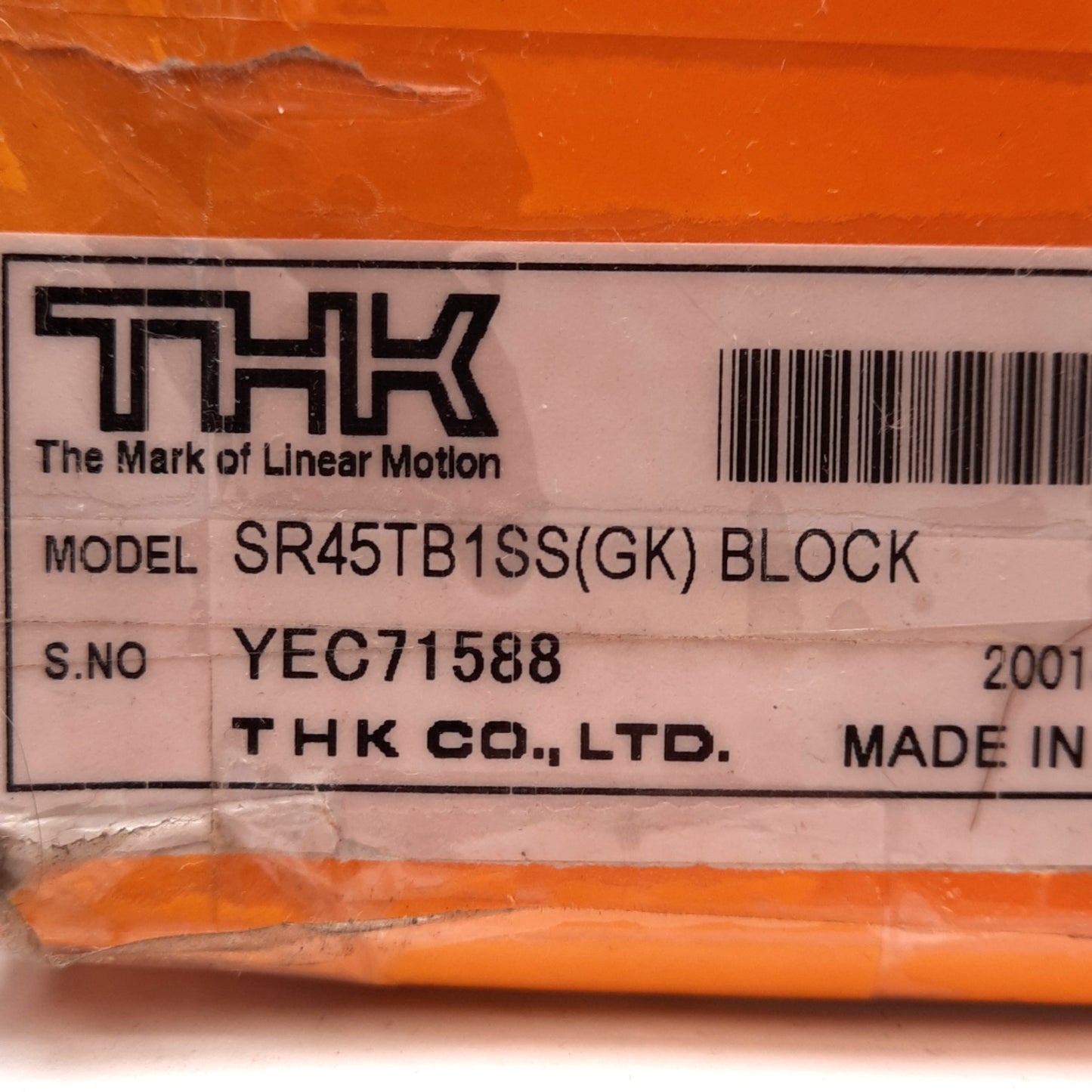New THK SR45TB1SS(GK) Linear Guide Block 126x120x47.5mm ø11mm Mounting Holes 80400N