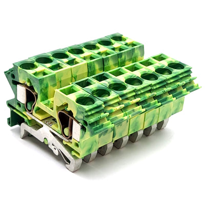 New – Open box Lot of 7 Wago 284-607 2-Conductor Grounding Terminal Block, Cage Clamp, 1-Level