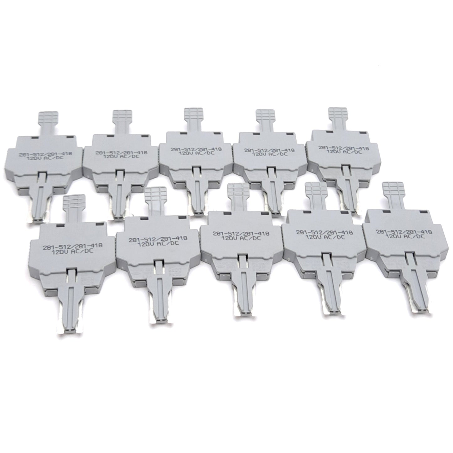 New – Open box Lot of 10 Wago 281-512/281-418 Fuse Plug, 120VAC/DC, 5x20mm and 5x25mm Fuse