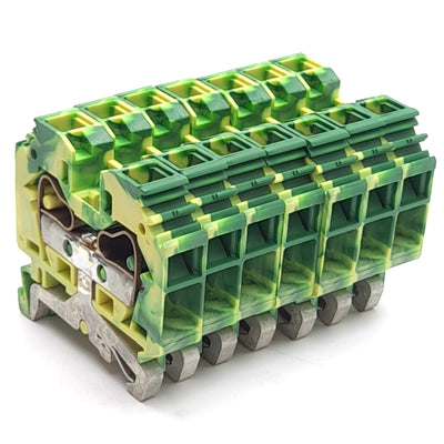 New – Open box Lot of 7 Wago 284-107 2-Conductor Grounding Terminal Block, Cage Clamp, 1-Level