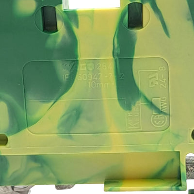New – Open box Lot of 7 Wago 284-107 2-Conductor Grounding Terminal Block, Cage Clamp, 1-Level