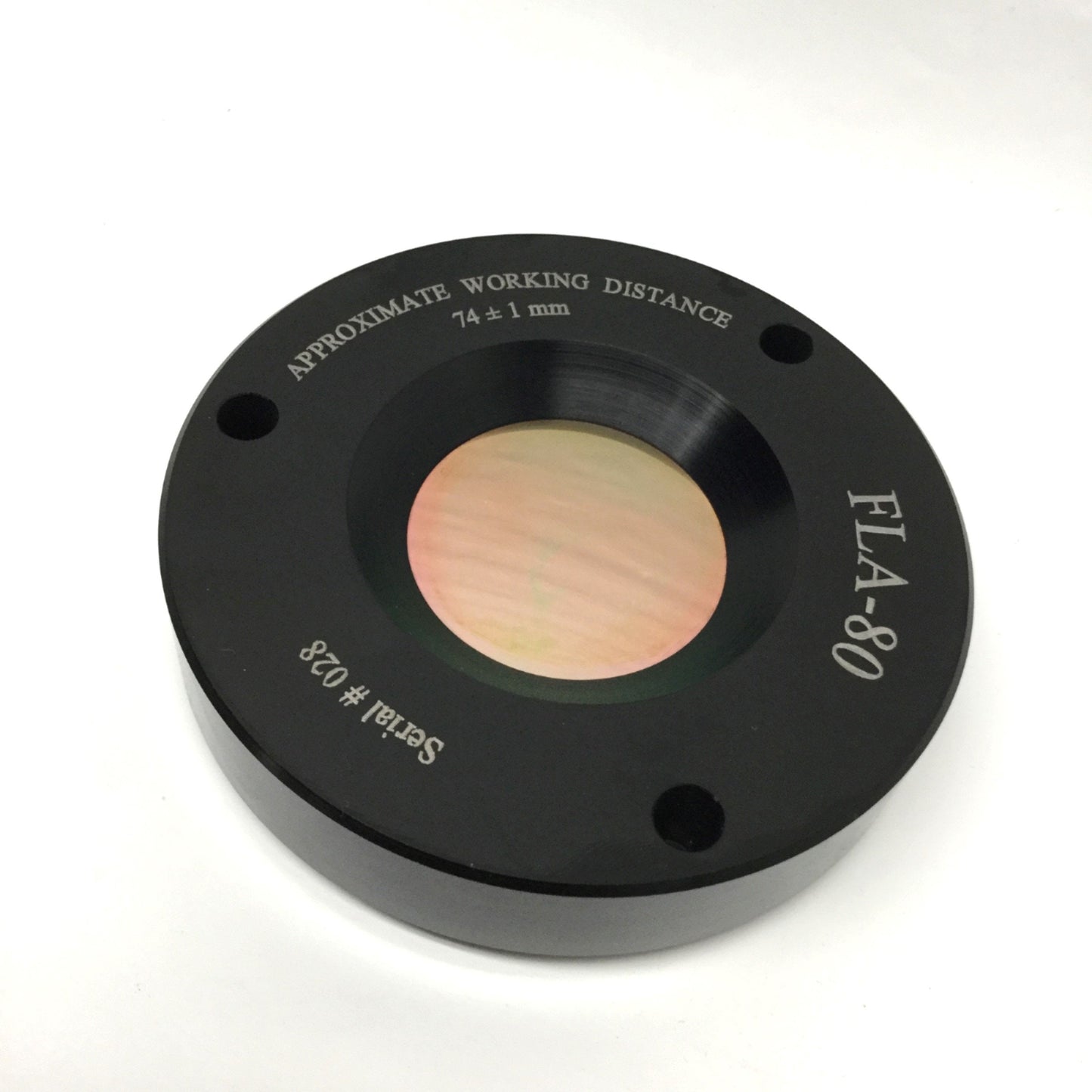 Used Synrad FLA-80 Lens 74 ±1mm Working Distance, 80mm FL, from FH Laser Scan Head