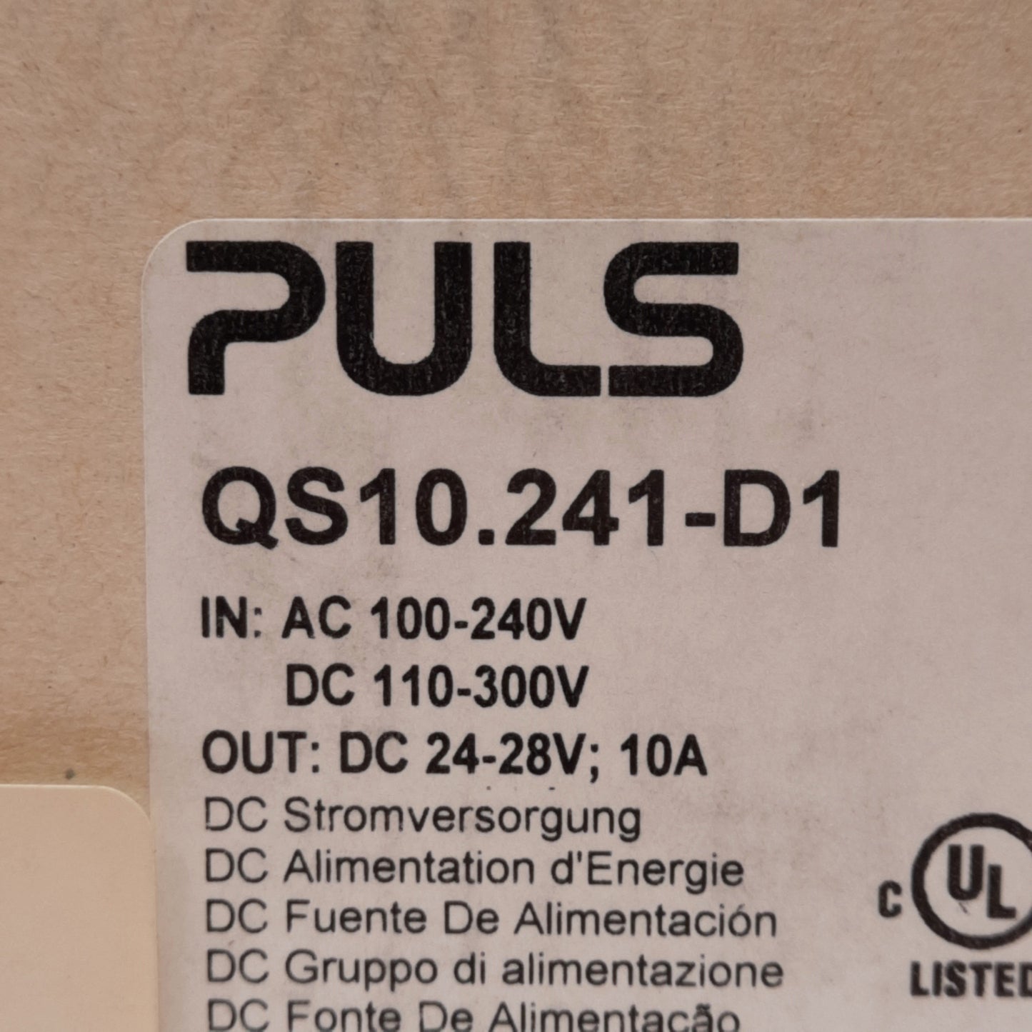 New PULS QS10-241-D1 Power Supply, 100-240VAC/110-300VDC IN, 24-28VDC OUT, DIN Rail