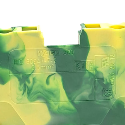 New – Open box Lot of 5 Wago 280-607 2-Conductor Grounding Terminal Block, Cage Clamp, 1-Level