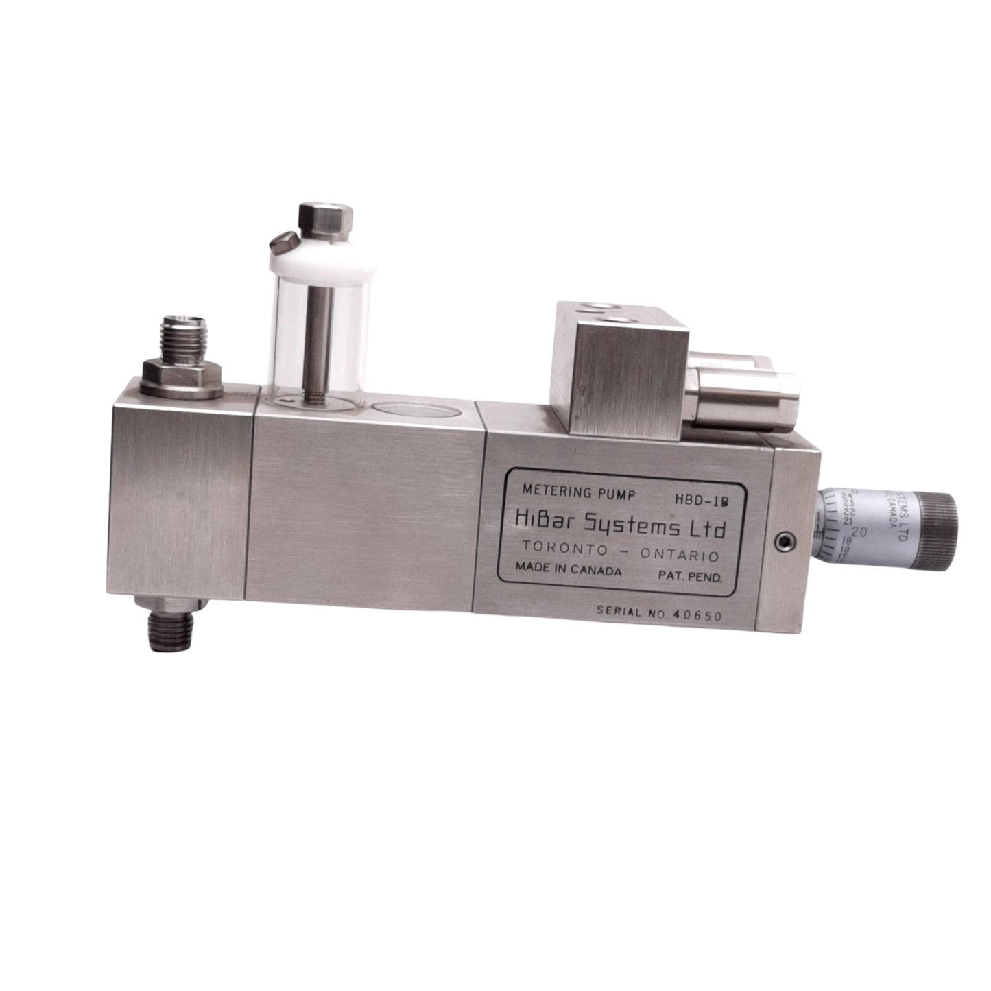 Used Hibar Systems HBD-1B 7M Precision Dispensing/Metering Pump 1.220cc Max