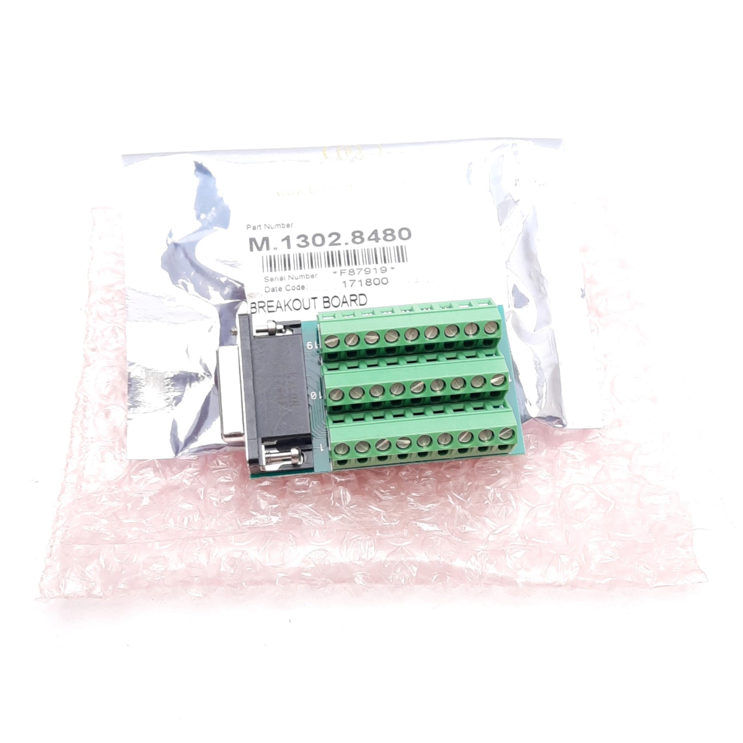 New Kollmorgen M.1302.8430 Breakout Board, 27 Screw Clamp Terminals to 26-Pin D-Sub