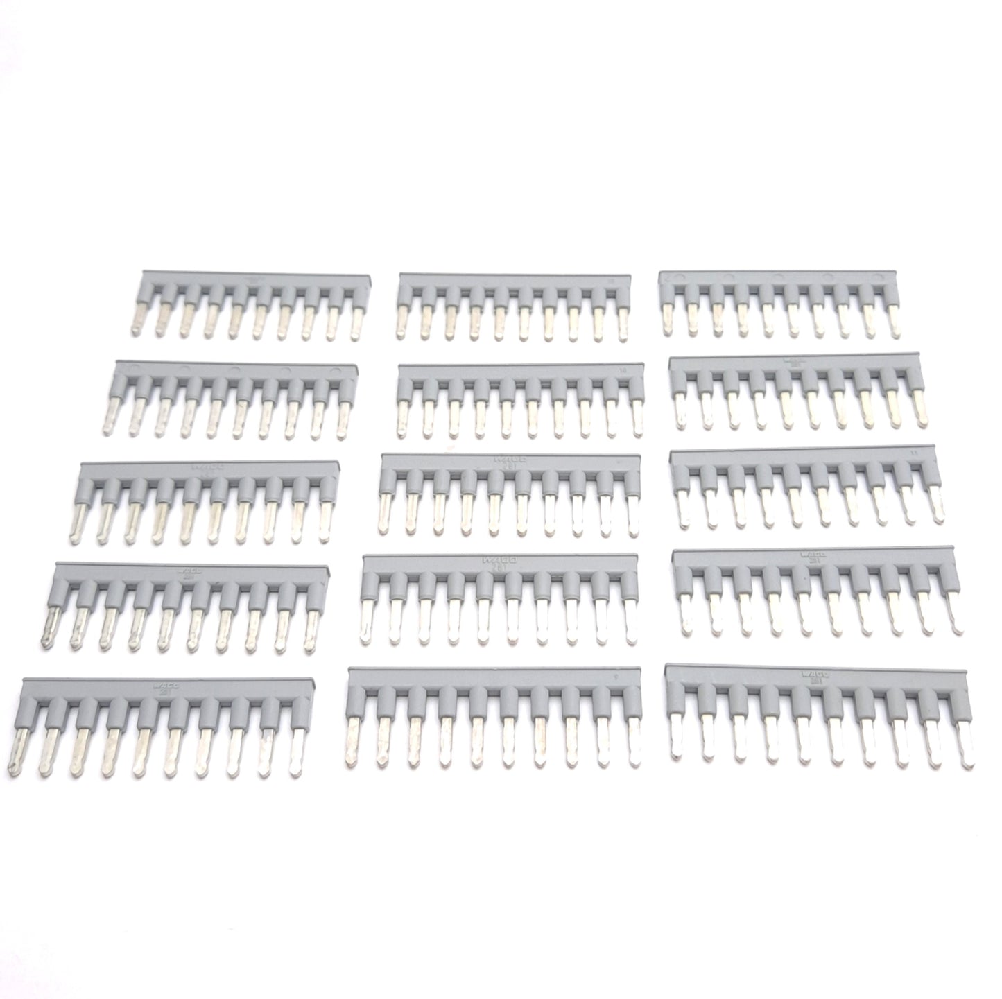 New – Open box Lot of 15 Wago 281-490 Comb-Style Jumper Bar, 10-Position, Insulated, Flat Pins