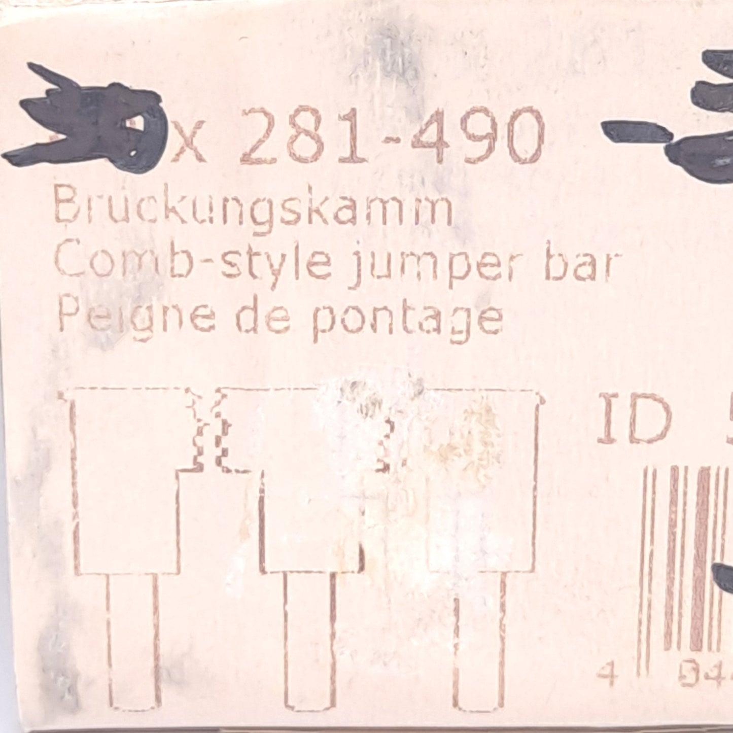 New – Open box Lot of 15 Wago 281-490 Comb-Style Jumper Bar, 10-Position, Insulated, Flat Pins