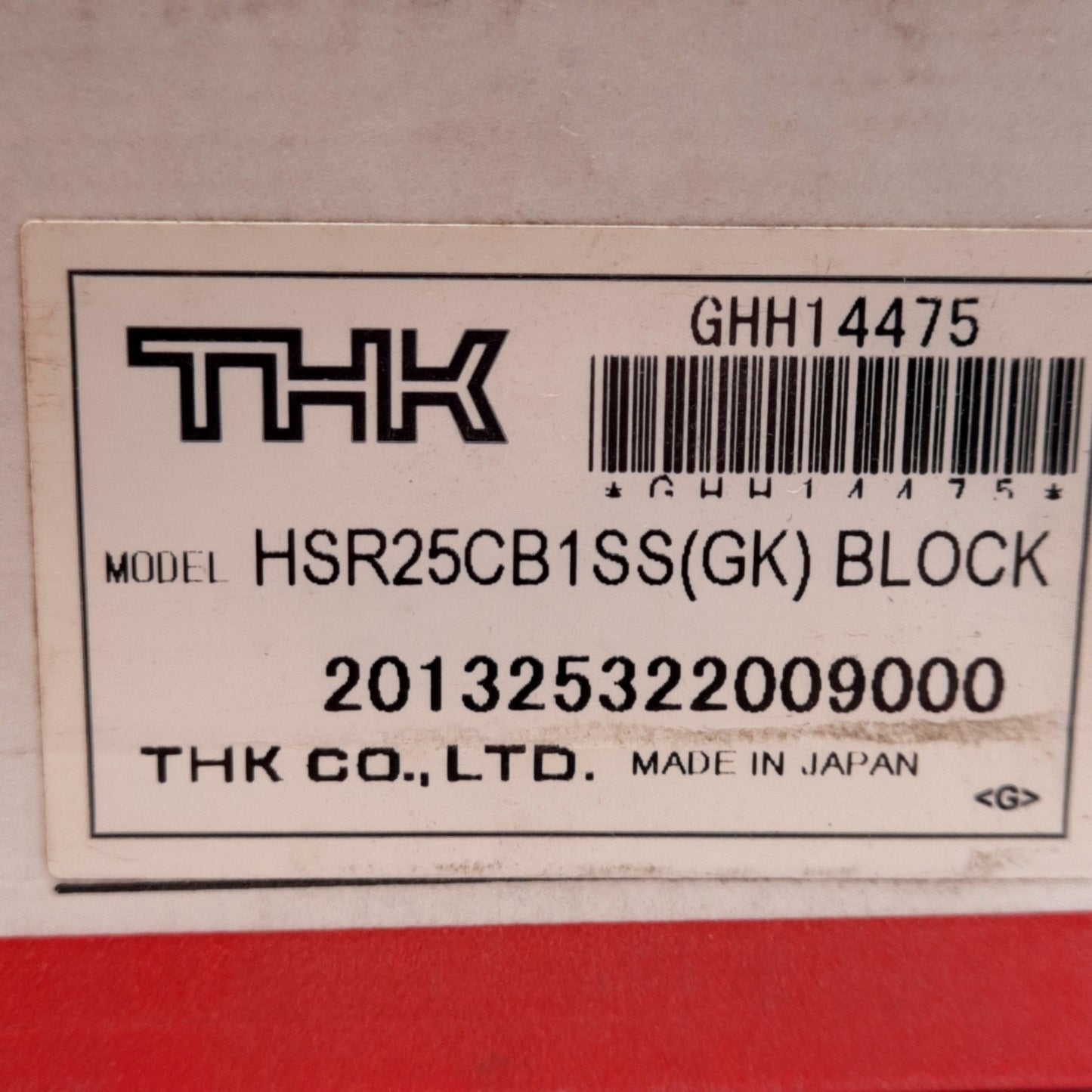 New THK HSR25CB1SS Linear Guide Block, 83.1x70x30.5mm, ø7mm Mounting Holes, 27.6kN