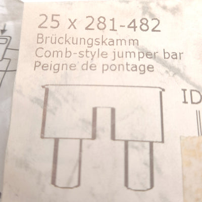 New – Open box Lot of 25 Wago 281-482 Comb-Style Jumper Bar, 2-Position, Insulated, Flat Pins