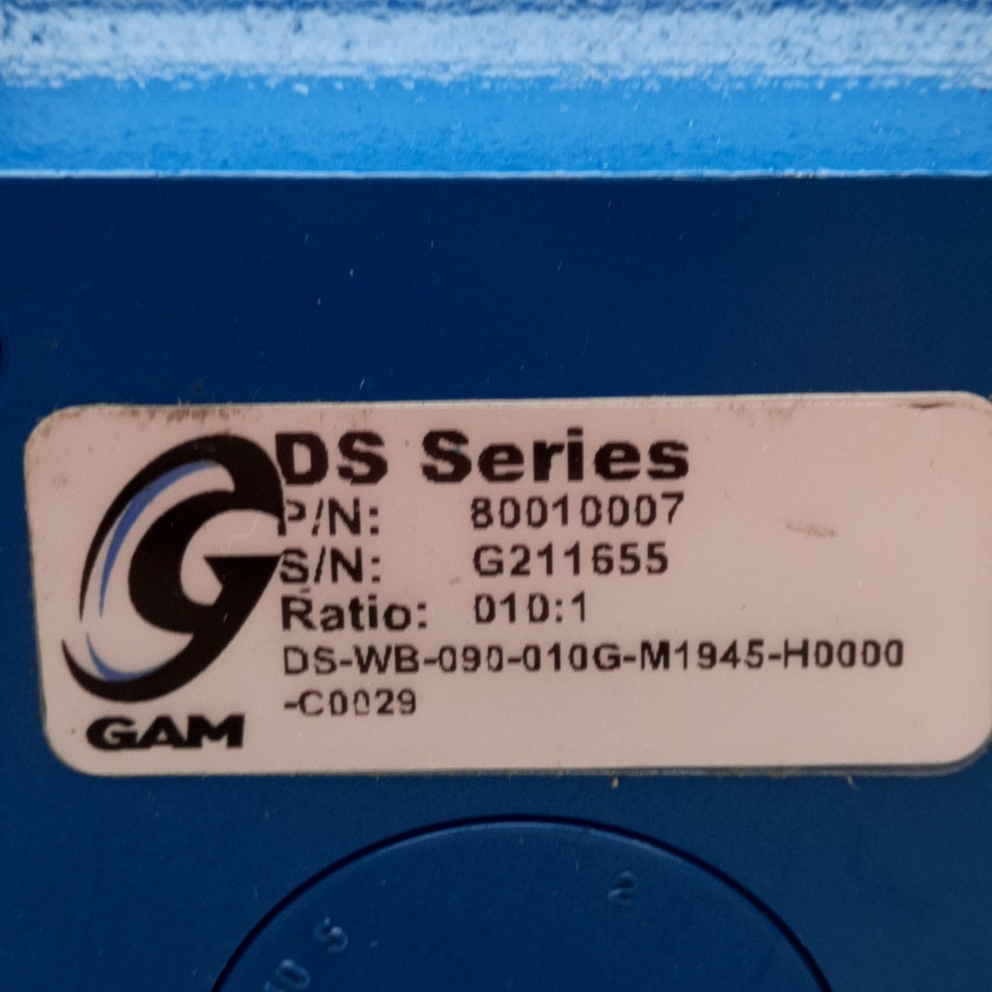 Used GAM DS-WB-090-010G Planetary Gearhead, 10:1 Ratio, 5000RPM, 105Nm Torque
