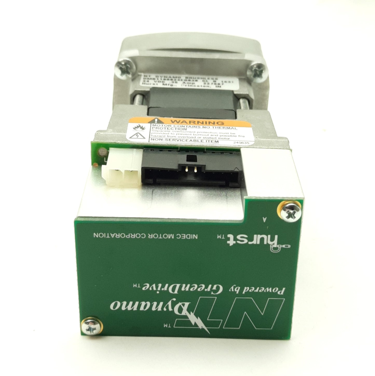 New Hurst Nidec DMB1100024EG030 Gearmotor 100/line Encoder, 24VDC, 9.3RPM, 200 Oz-In