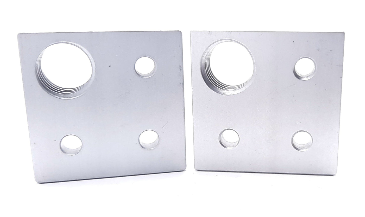 New Lot of 2 80/20 2364 Offset Tap Base Plate 2" x 2" w/3/4-10 Corner Tap 10 Series