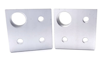 New Lot of 2 80/20 2364 Offset Tap Base Plate 2" x 2" w/3/4-10 Corner Tap 10 Series