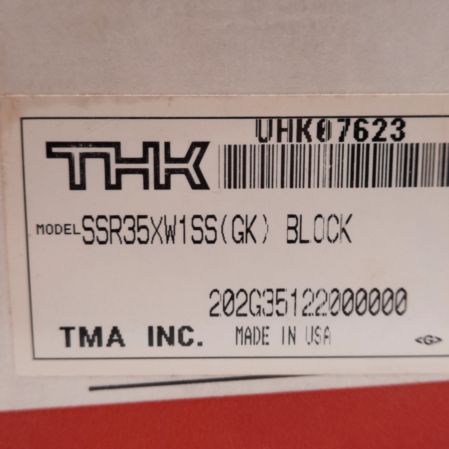 New THK SSR35XW1SS Linear Guide Block, 110.9x70x36.5mm, M8 Mounting Holes, 64.6kN