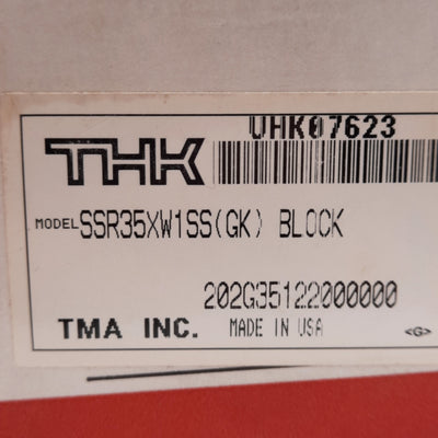 New THK SSR35XW1SS Linear Guide Block, 110.9x70x36.5mm, M8 Mounting Holes, 64.6kN