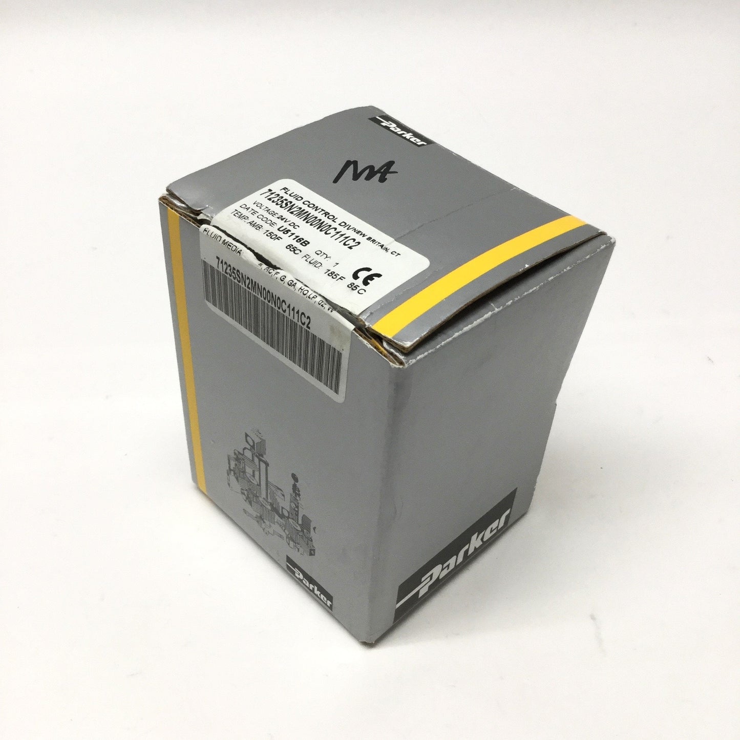 New – Open box Parker 71235SN2MN00N0C111C2 2-Way SS Solenoid Valve, 24VDC Coil, 1/4" NPT, 45psi