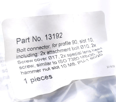 New Lot of 6 80/20 13192 Aluminum Extrusion Steel Bolt Connector Series 45