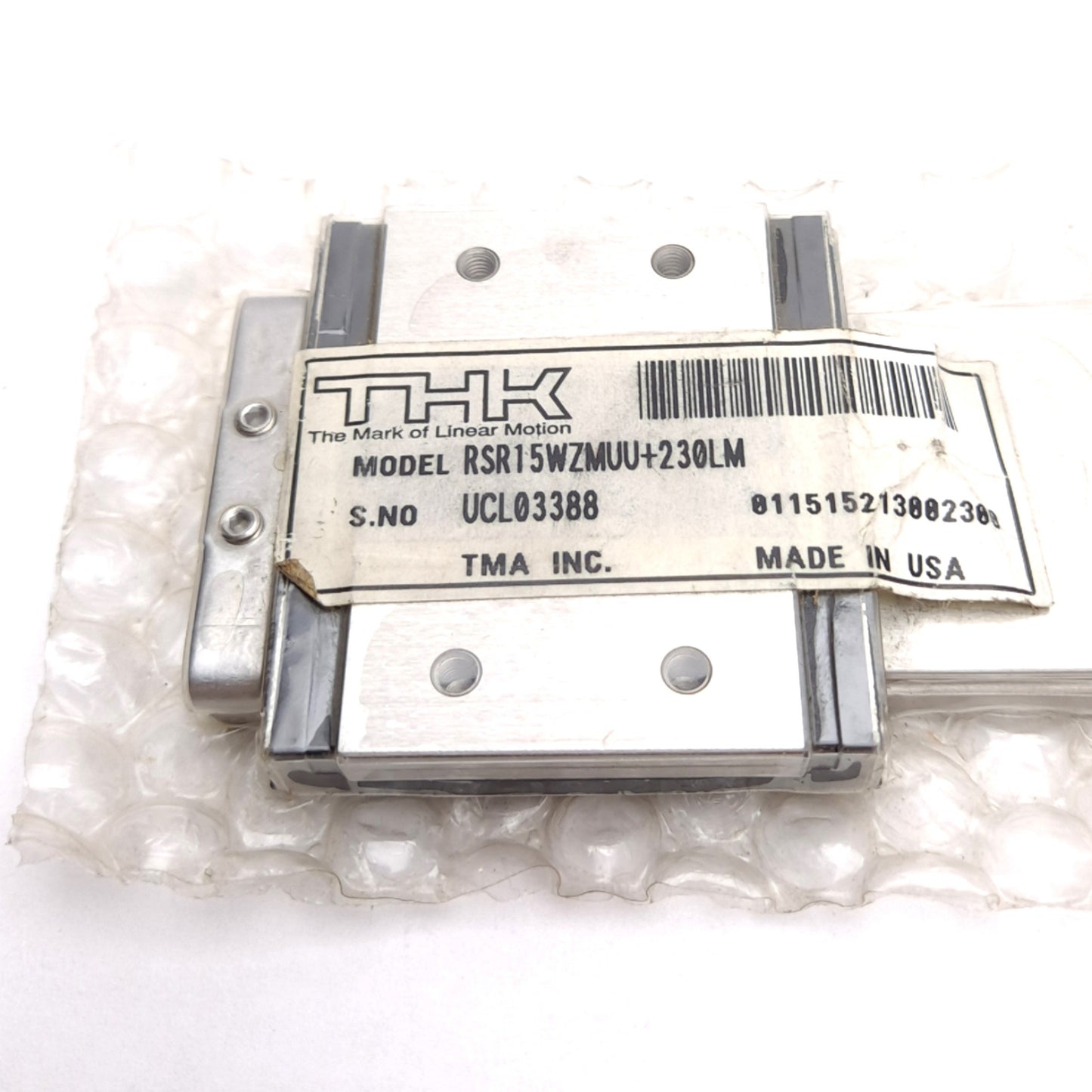 New THK RSR15WZMUU+230LM Linear Ball Bearing Block Carriage Slide on 230mm Rail