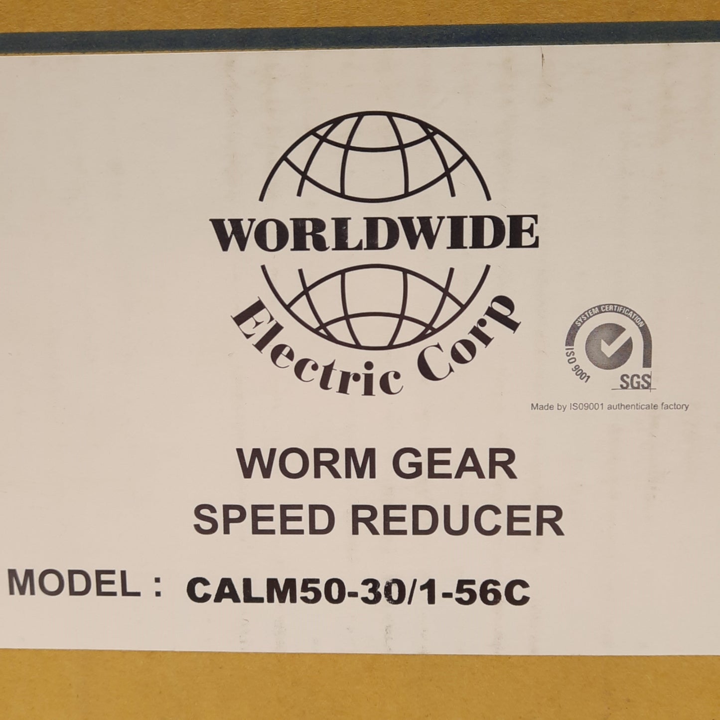 New Worldwide CALM50-30/1-56C Worm Gear Speed Reducer, 30:1 Ratio, 56C Frame