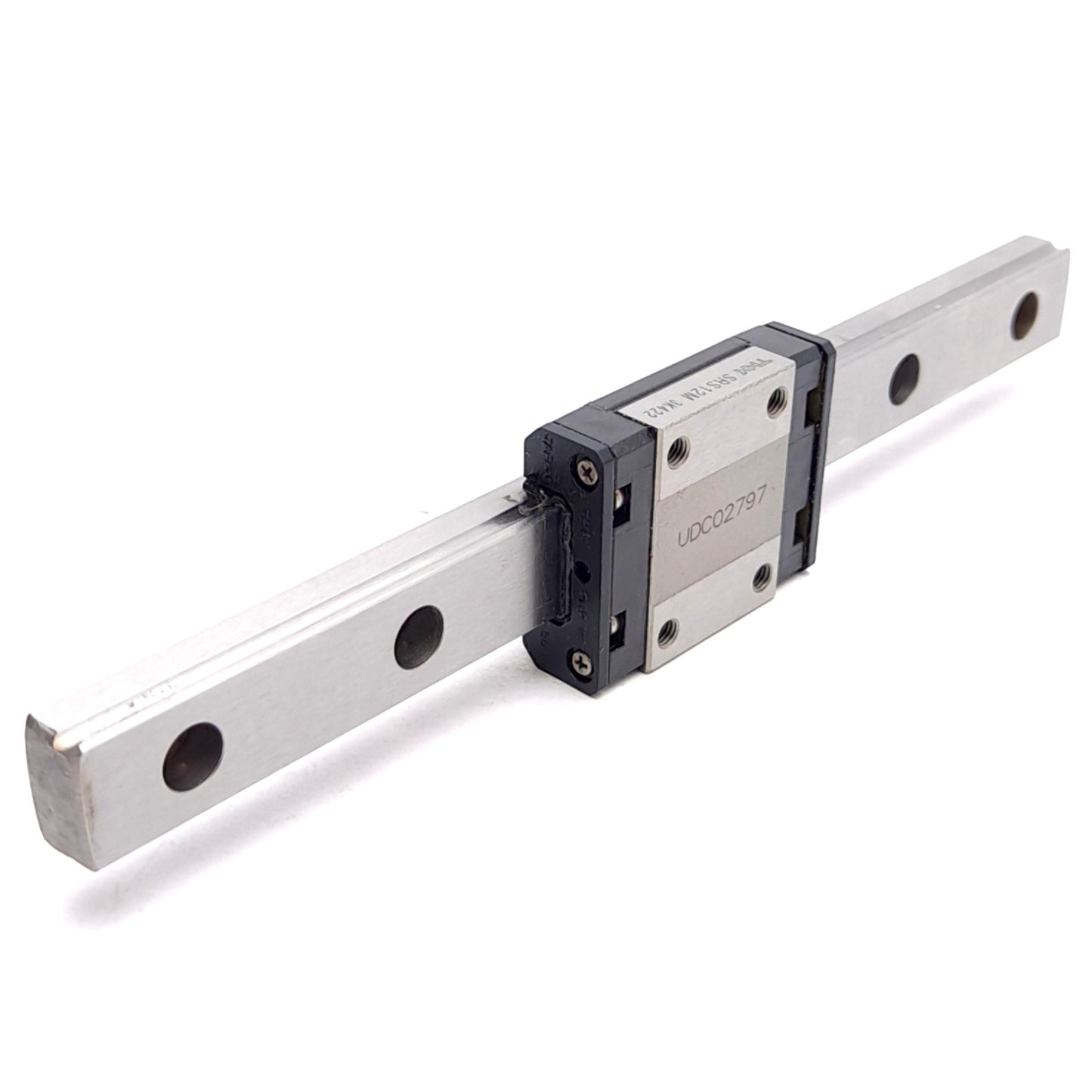 Used THK SRS12MUU+145LM Mini Linear Guide Assembly, 34.4x27mm Carriage, 145mm Rail