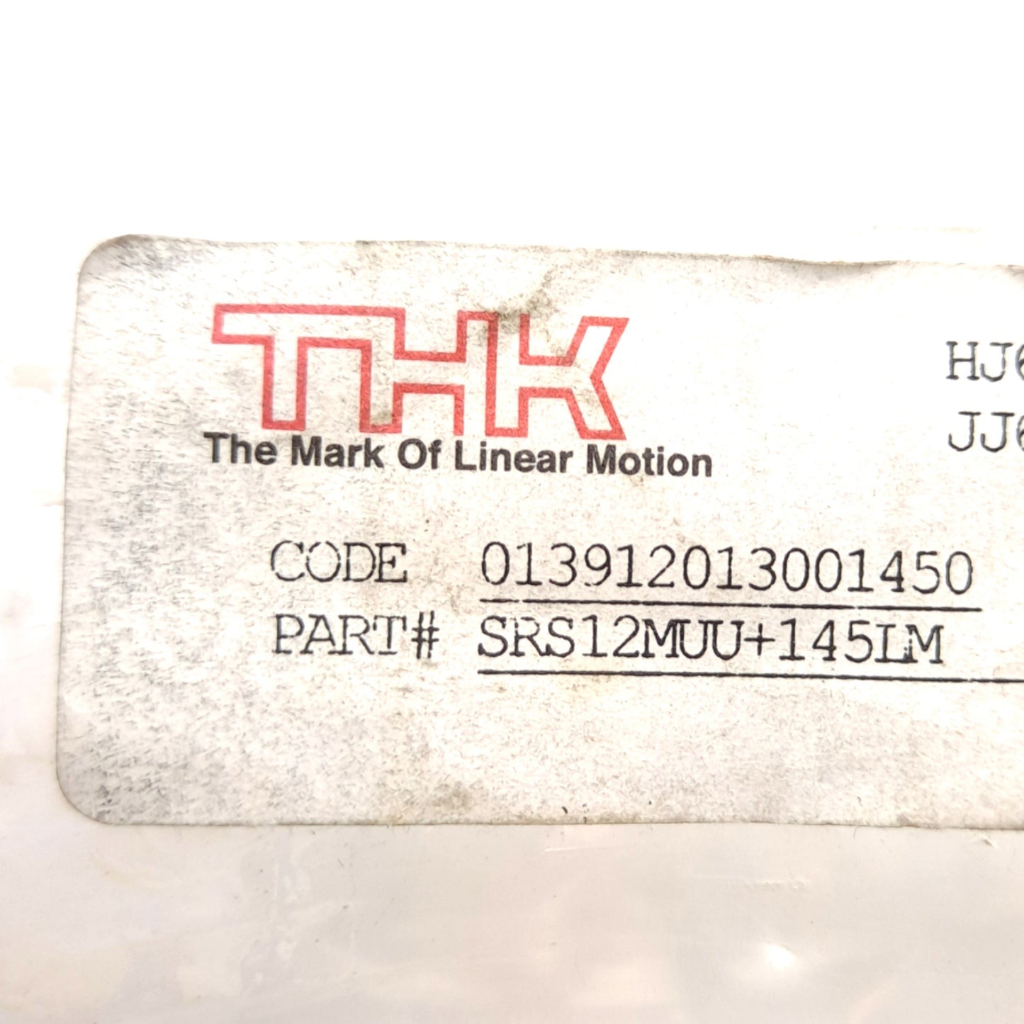 Used THK SRS12MUU+145LM Mini Linear Guide Assembly, 34.4x27mm Carriage, 145mm Rail
