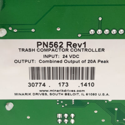 New Minarik Drives PN562 Trash Compactor Controller, 24VDC Input, 20A Peak Output