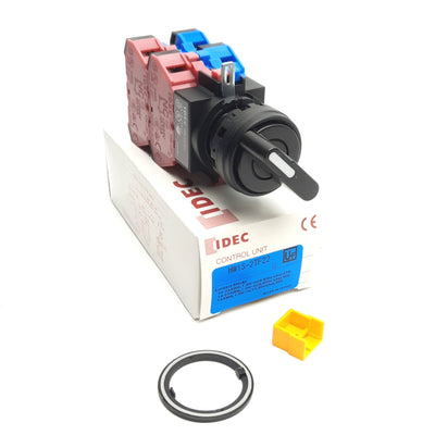 New Idec HW1S-2TF22 22mm Selector Switch, 2-Position Maintained, 2NO+2NC 600V 10A