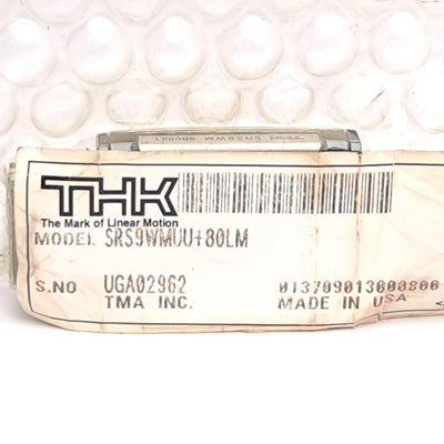New THK SRS9WMUU+80LM Mini Linear Guide Assembly, 39x30mm Carriage, 80x18mm Rail