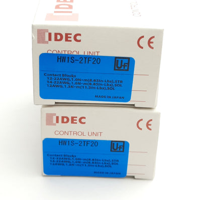 New Lot of 2 Idec HW1S-2TF20 22mm 2-Position Selector Switch, 2NO, 600V 10A