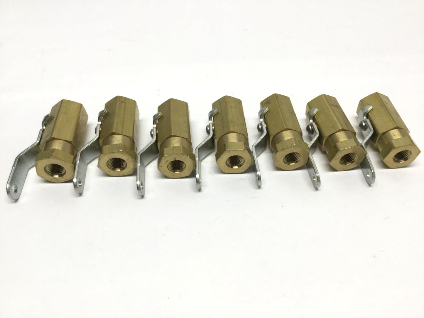 New – Open box Lot of 7 Anderson 352BV-J Mini High-Pressure Brass Ball Valves 1000psi, 1/8" NPT