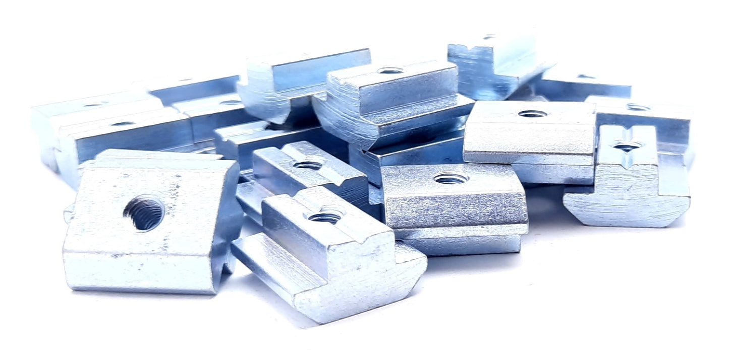 New Lot of 25 80/20 13047 Self-Aligning Slide-in T-Nut M5 x 0.8, 20mm x 19.50mm