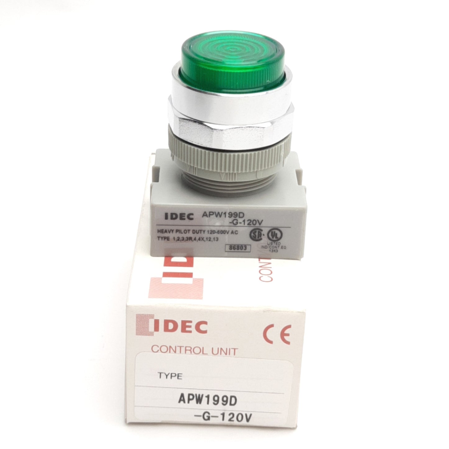 New Idec APW199D-G-120V Pilot Light, Green, 22mm, 120VAC Lamp