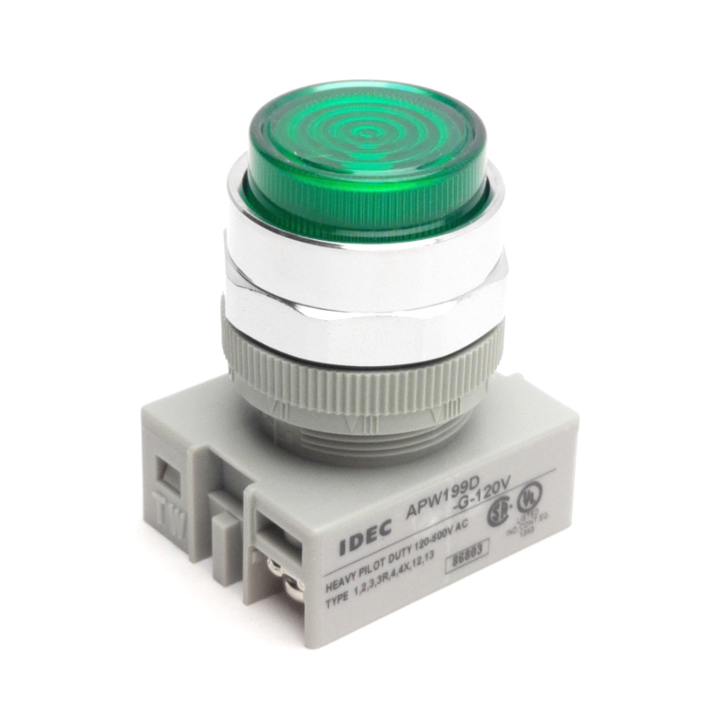 New Idec APW199D-G-120V Pilot Light, Green, 22mm, 120VAC Lamp