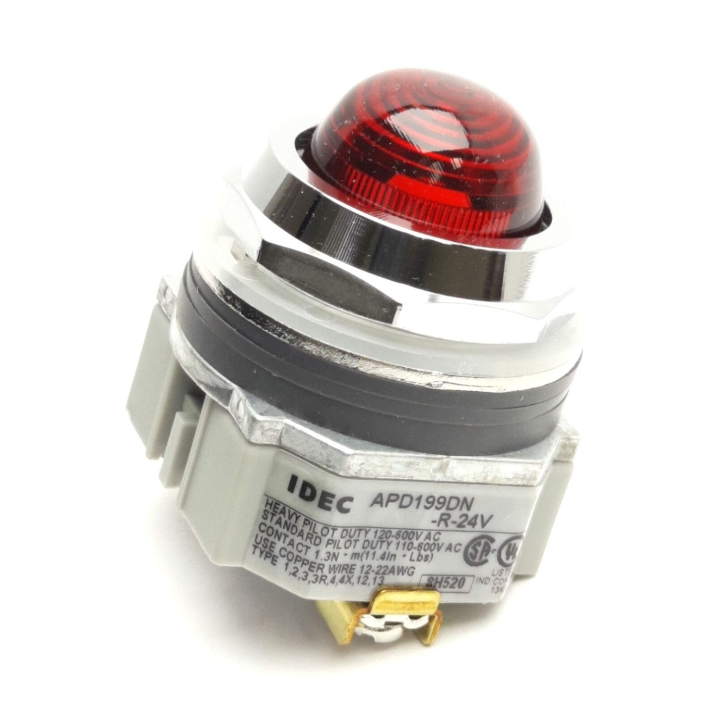 New Idec APD199DN-R-24V Dome Pilot Light, Red, 24V AC/DC, 30mm Diameter