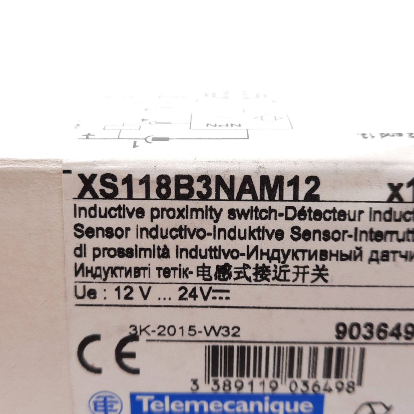 New Telemecanique XS118B3NAM12 Inductive Proximity Sensor 12-24VDC, 8mm Range