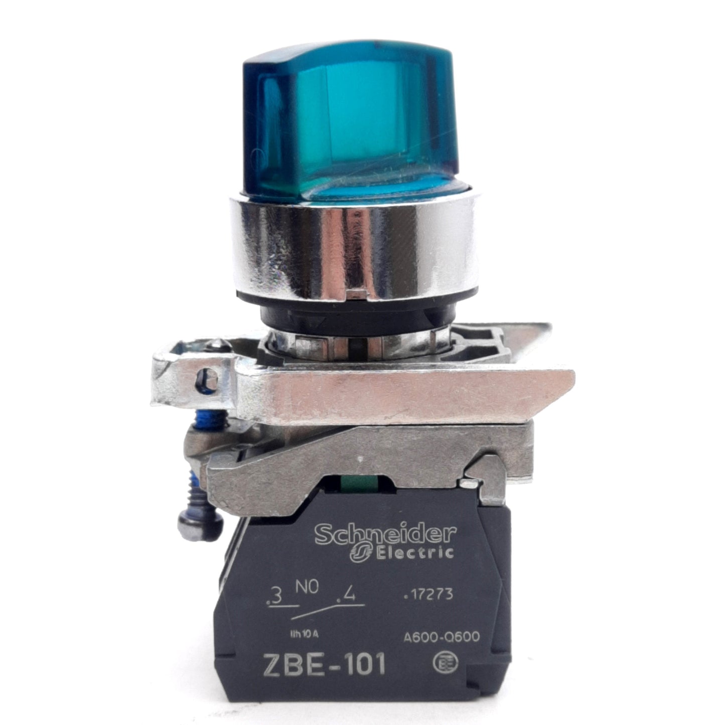New Schneider XB4BK123B5 Illuminated Selector Switch ø22mm, 1NO+1NC, Green, 24VAC/DC