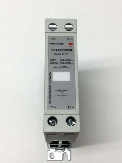 Used Carlo Gavazzi RJ1A60D30U Solid State Relay SSR 4-32VDC Control, 600VAC 30A Load