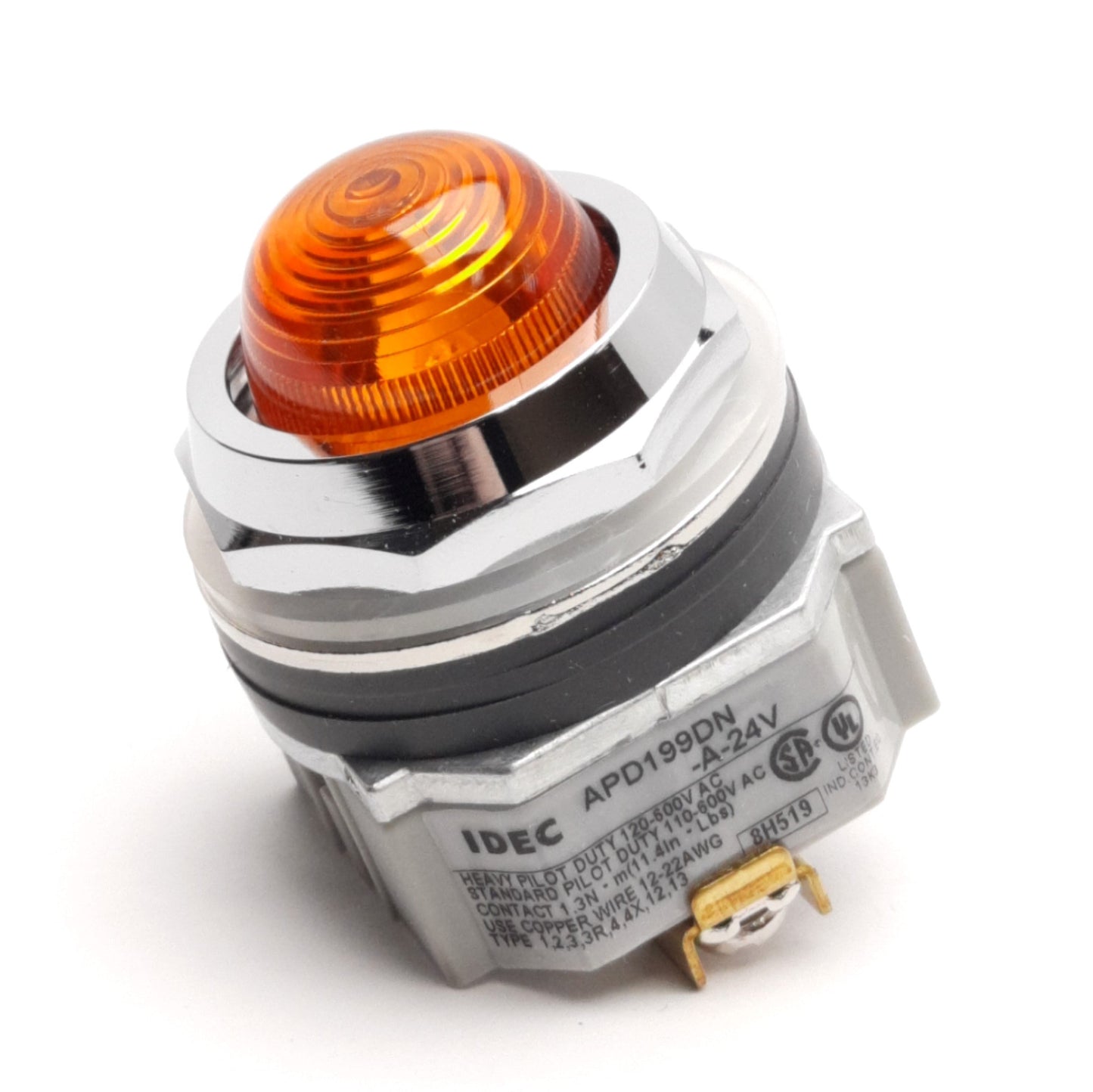 New Idec APD199DN-A-24V Dome Pilot Light, Amber, 24V AC/DC, 30mm Diameter