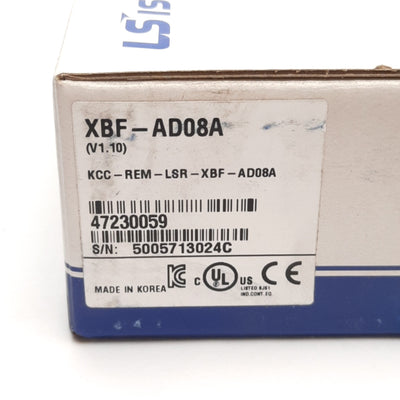 New LS Electric XBF-AD08A Analog Input Module 24VDC, 20mA/10VDC Input, 8-Channel